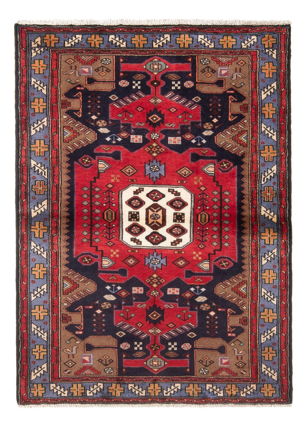 Alfombra persa - Nómada - 161 x 110 cm - azul oscuro