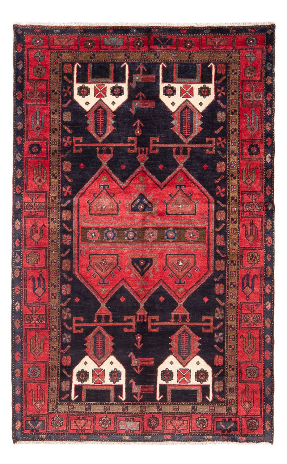 Alfombra persa - Nómada - 225 x 144 cm - azul oscuro