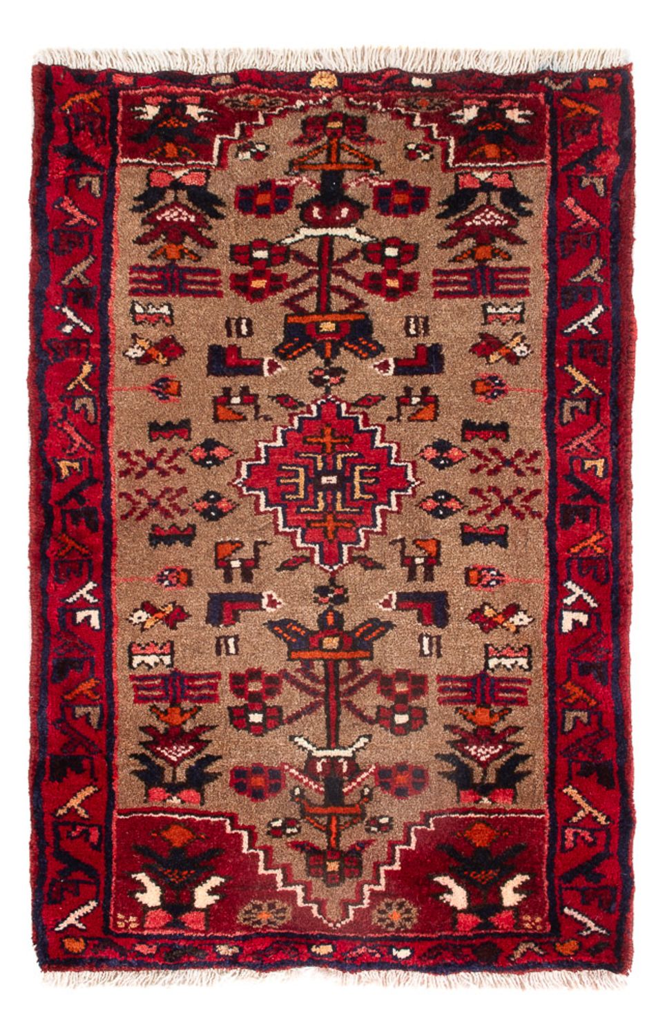 Alfombra persa - Nómada - 72 x 47 cm - marrón