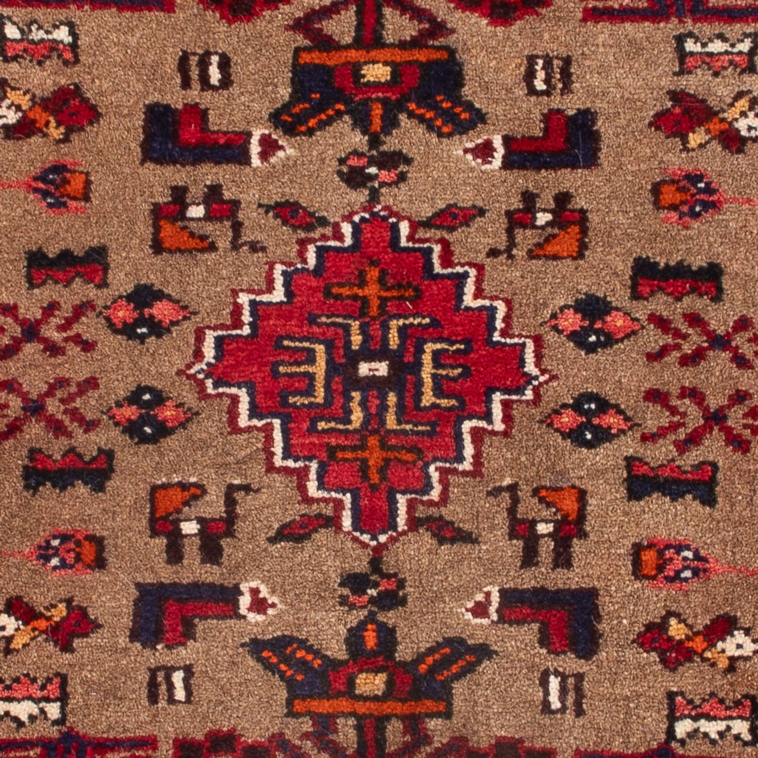 Alfombra persa - Nómada - 72 x 47 cm - marrón