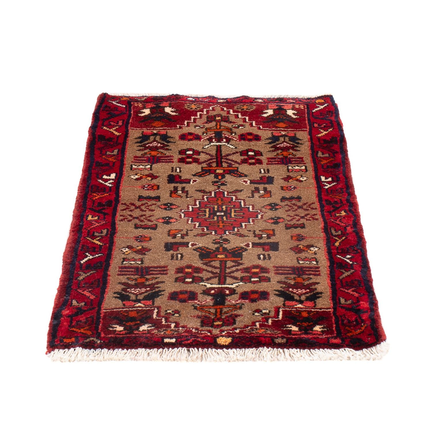 Alfombra persa - Nómada - 72 x 47 cm - marrón