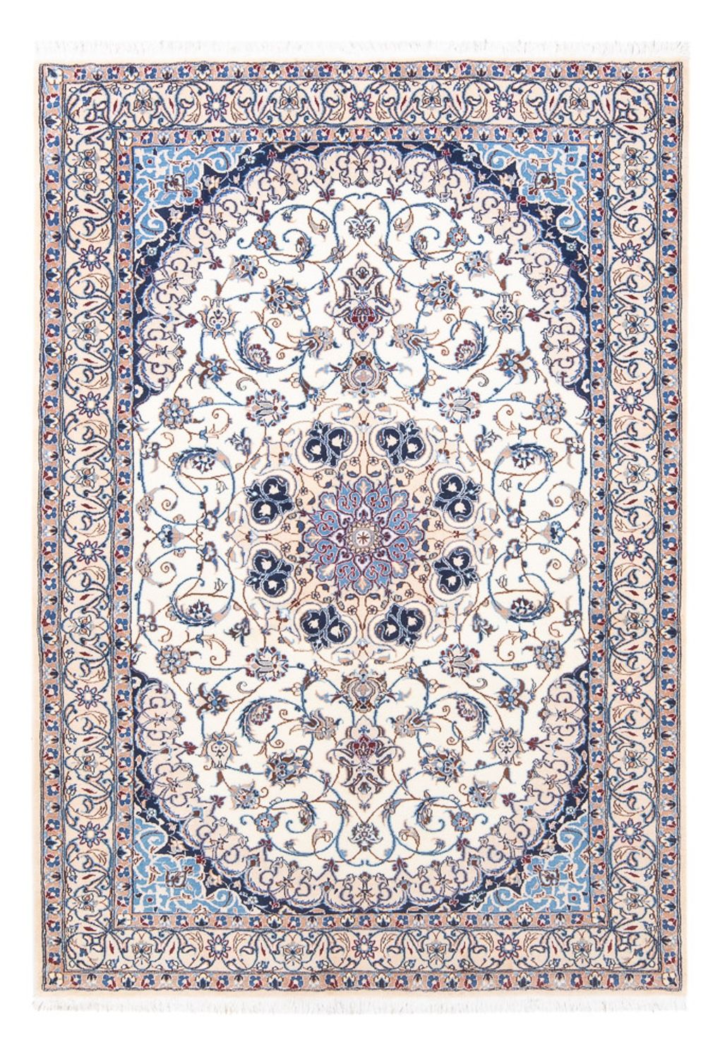 Alfombra Persa - Nain - Real - 197 x 130 cm - crema