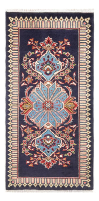 Alfombra persa - Keshan - 128 x 64 cm - azul oscuro