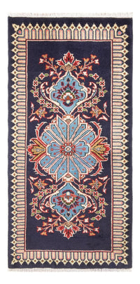 Alfombra persa - Keshan - 128 x 64 cm - azul oscuro
