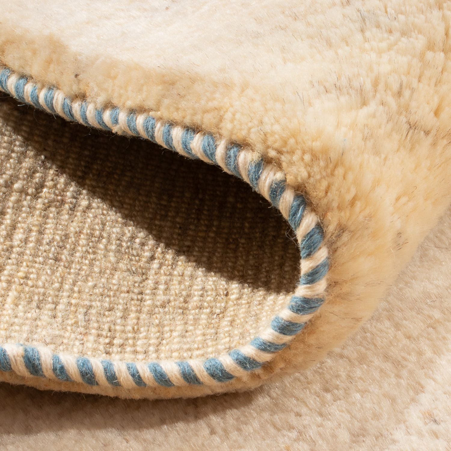 Alfombra Gabbeh - Persa - 127 x 83 cm - blanco natural