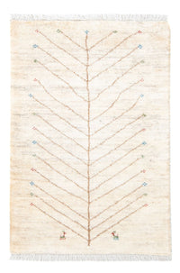 Alfombra Gabbeh - Persa - 121 x 77 cm - blanco natural