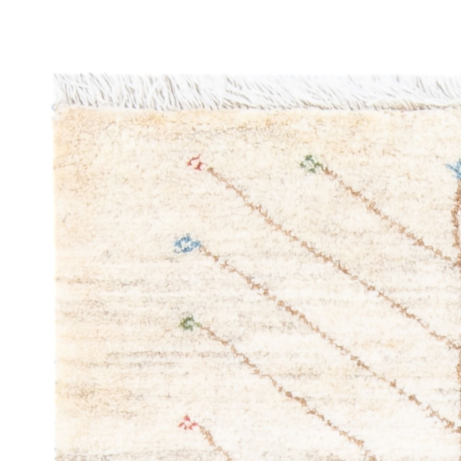 Alfombra Gabbeh - Persa - 121 x 77 cm - blanco natural