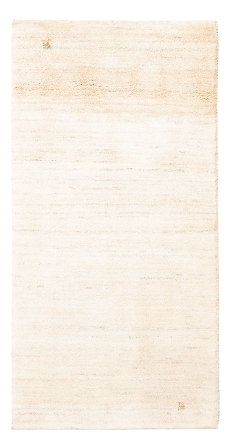 Alfombra Gabbeh - Persa - 144 x 71 cm - blanco natural