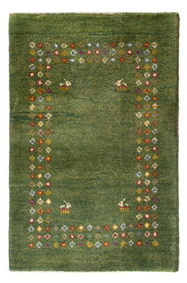Alfombra Gabbeh - Persa - 89 x 62 cm - verde marino