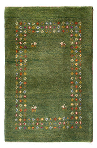 Alfombra Gabbeh - Persa - 89 x 62 cm - verde marino