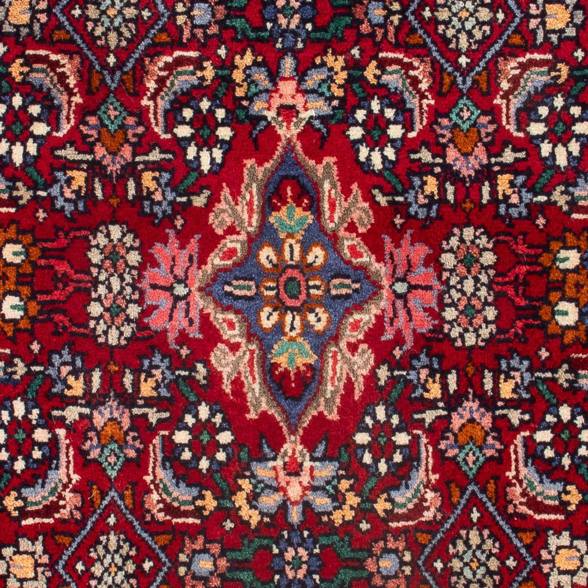 Alfombra persa - Bidjar - 80 x 52 cm - rojo burdeos