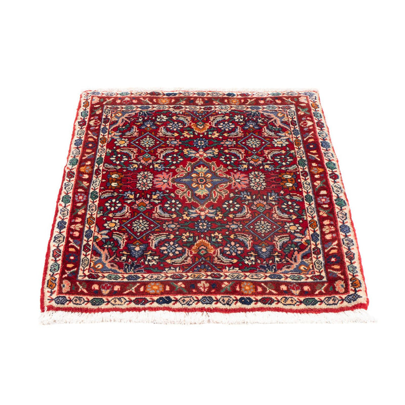 Alfombra persa - Bidjar - 76 x 55 cm - rojo burdeos