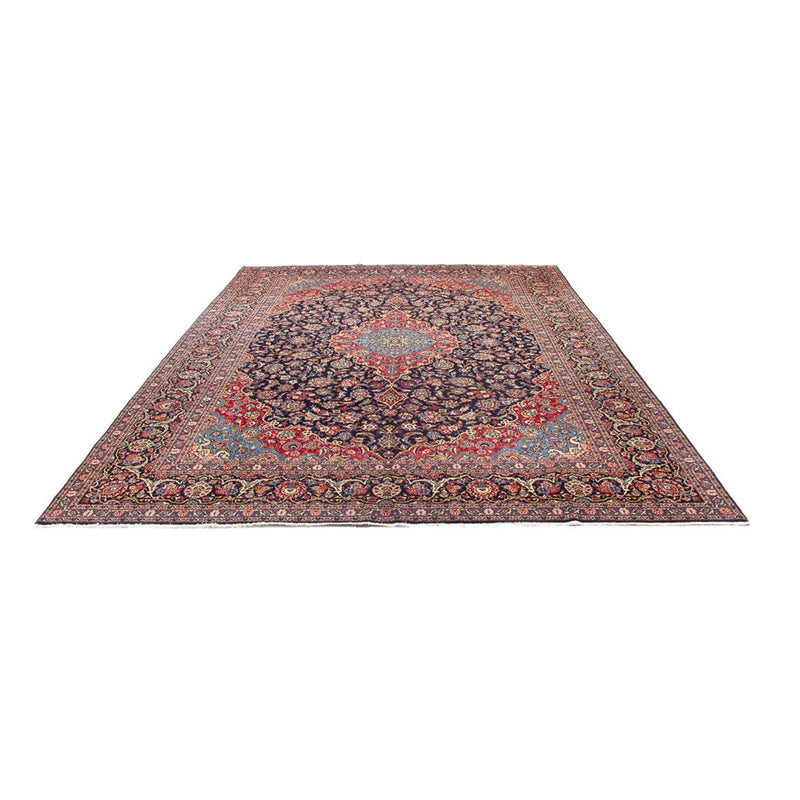 Alfombra persa - Keshan - Antiguo - 410 x 298 cm - azul oscuro