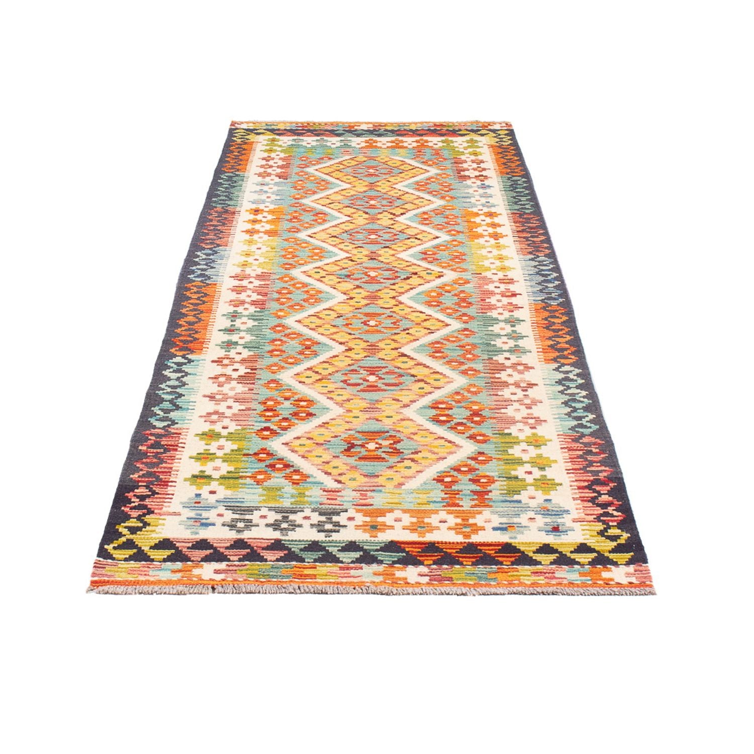 Alfombra de pasillo Alfombra Kelim - Splash - 280 x 85 cm - multicolor