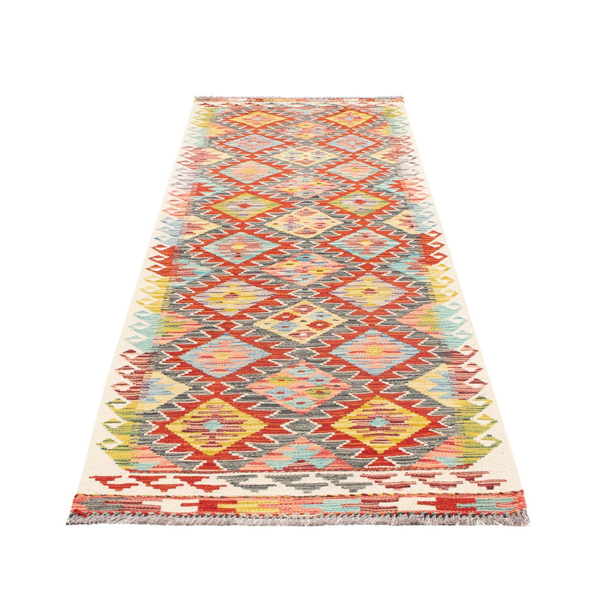 Alfombra de pasillo Alfombra Kelim - Splash - 286 x 78 cm - multicolor