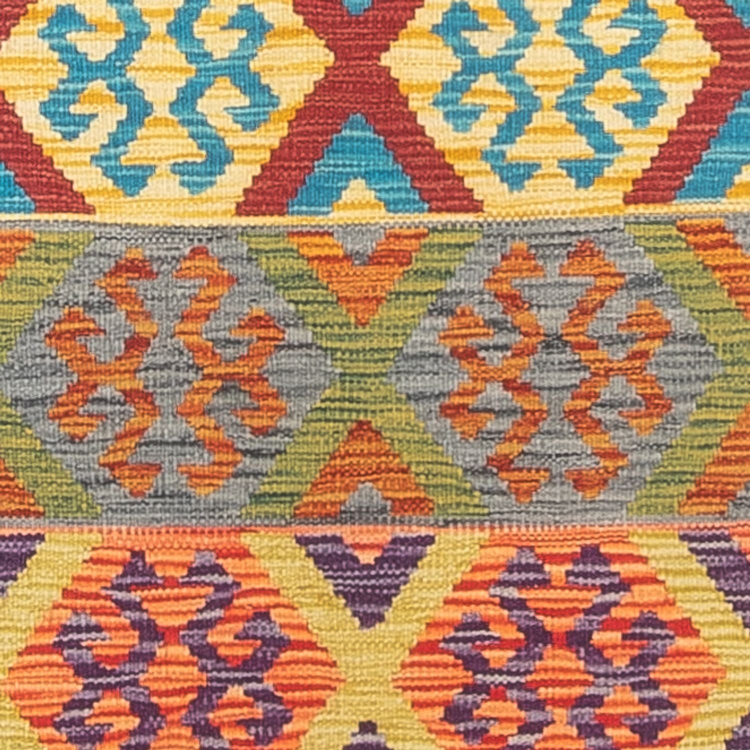 Alfombra de pasillo Alfombra Kelim - Splash - 294 x 82 cm - multicolor