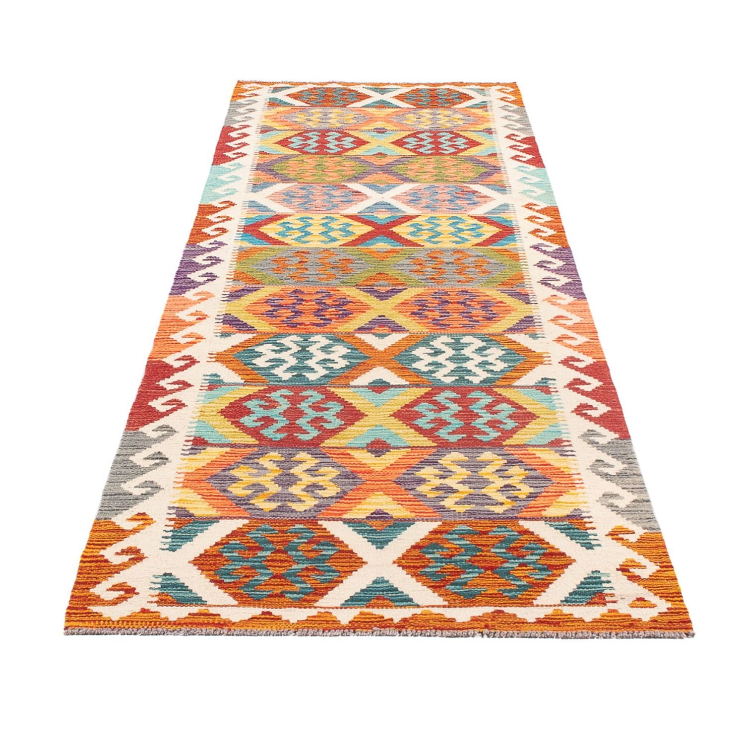 Alfombra de pasillo Alfombra Kelim - Splash - 294 x 82 cm - multicolor