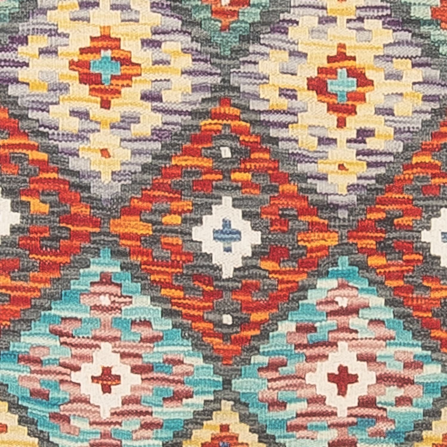 Alfombra de pasillo Alfombra Kelim - Splash - 255 x 74 cm - multicolor