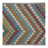 Alfombra Kelim - Splash - 90 x 88 cm - multicolor