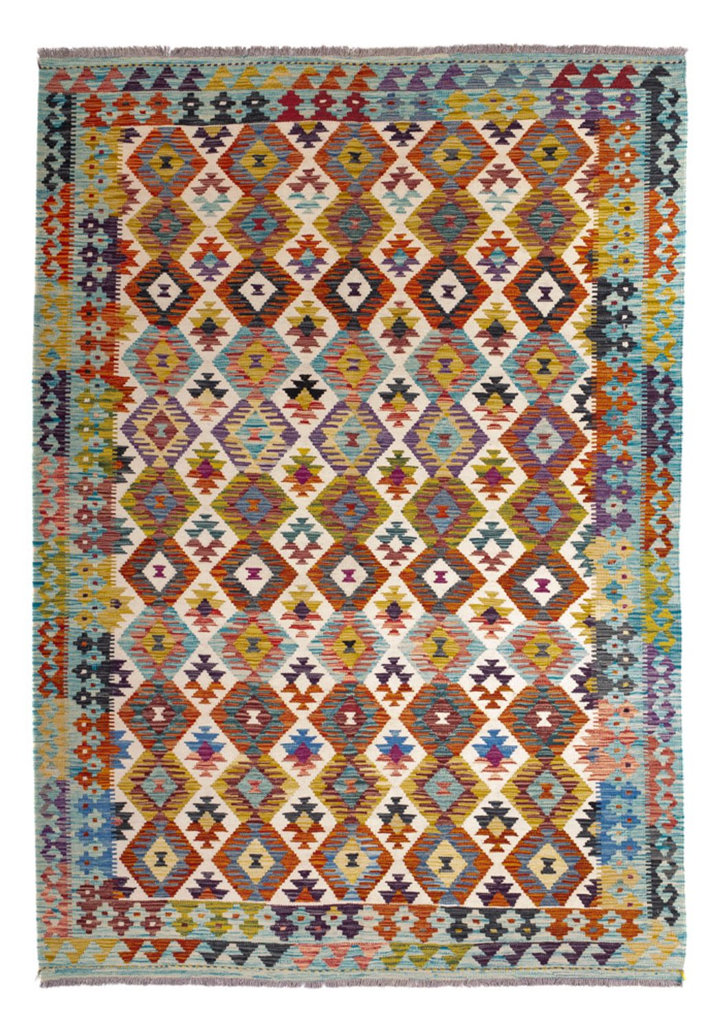 Alfombra Kelim - Splash - 243 x 169 cm - multicolor