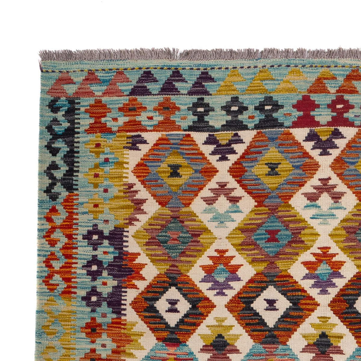 Alfombra Kelim - Splash - 243 x 169 cm - multicolor