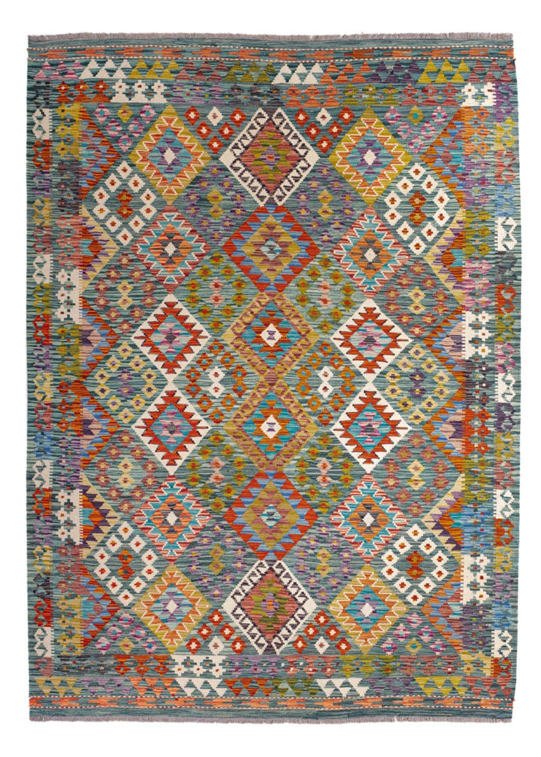 Alfombra Kelim - Splash - 248 x 183 cm - multicolor