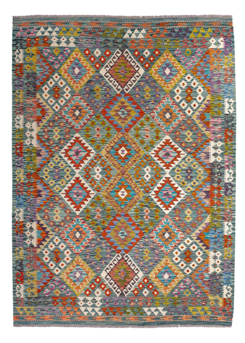 Alfombra Kelim - Splash - 248 x 183 cm - multicolor