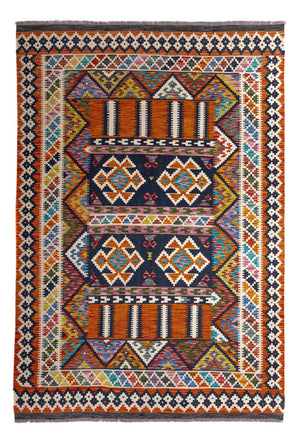 Alfombra Kelim - Splash - 247 x 176 cm - multicolor