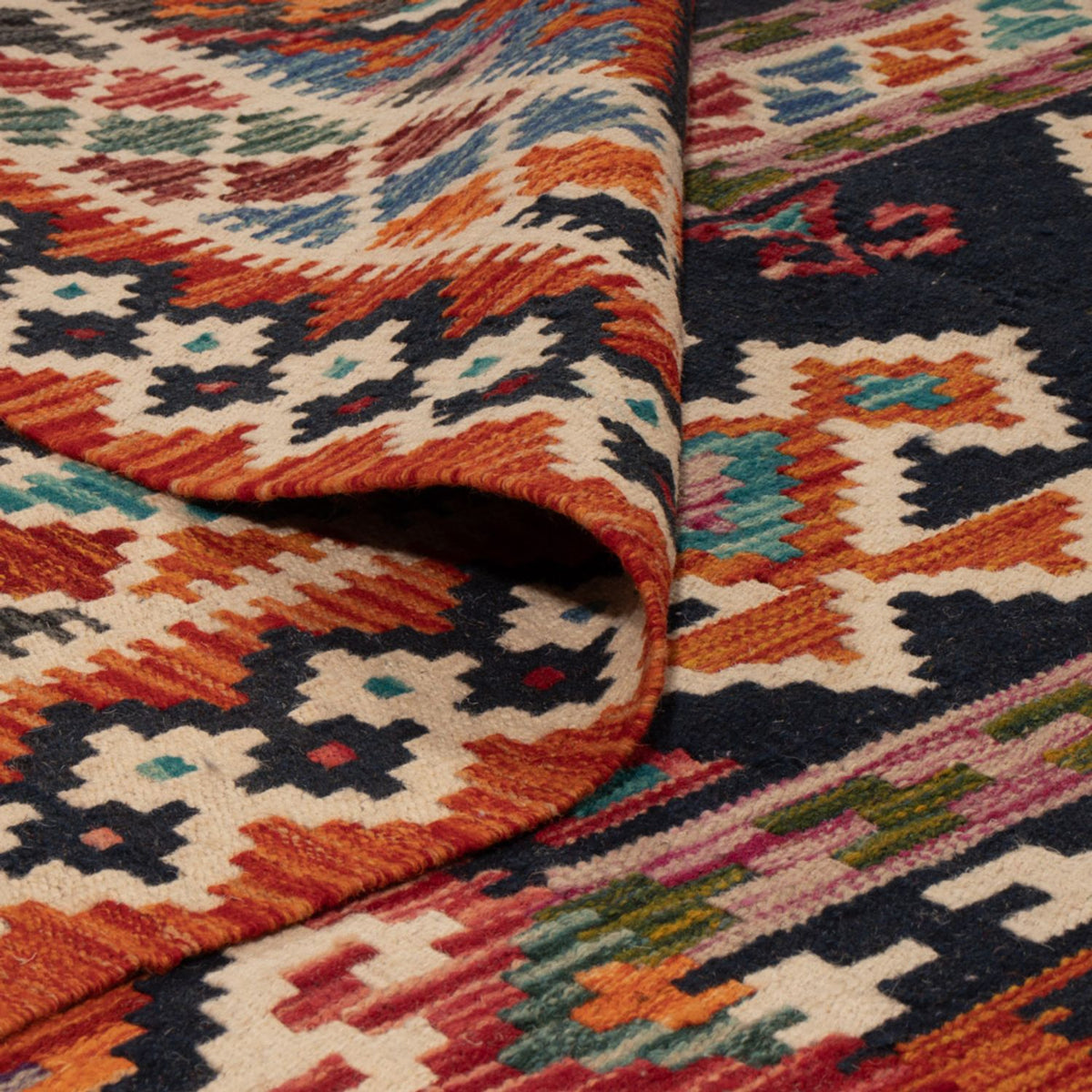 Alfombra Kelim - Splash - 247 x 176 cm - multicolor