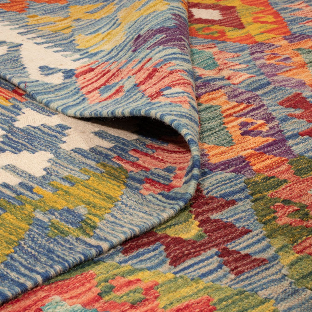 Alfombra Kelim - Splash - 241 x 175 cm - multicolor