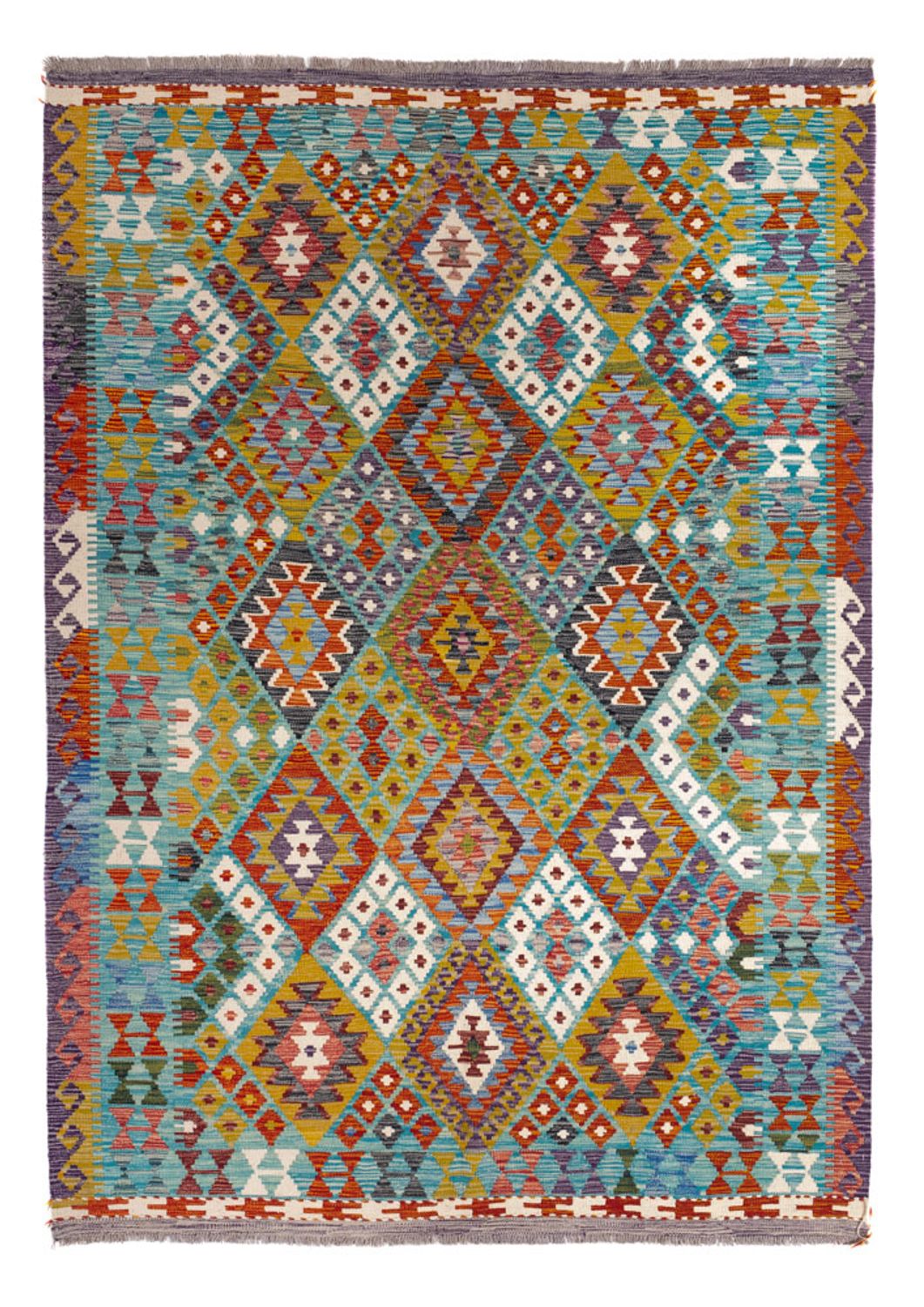 Alfombra Kelim - Splash - 247 x 178 cm - multicolor