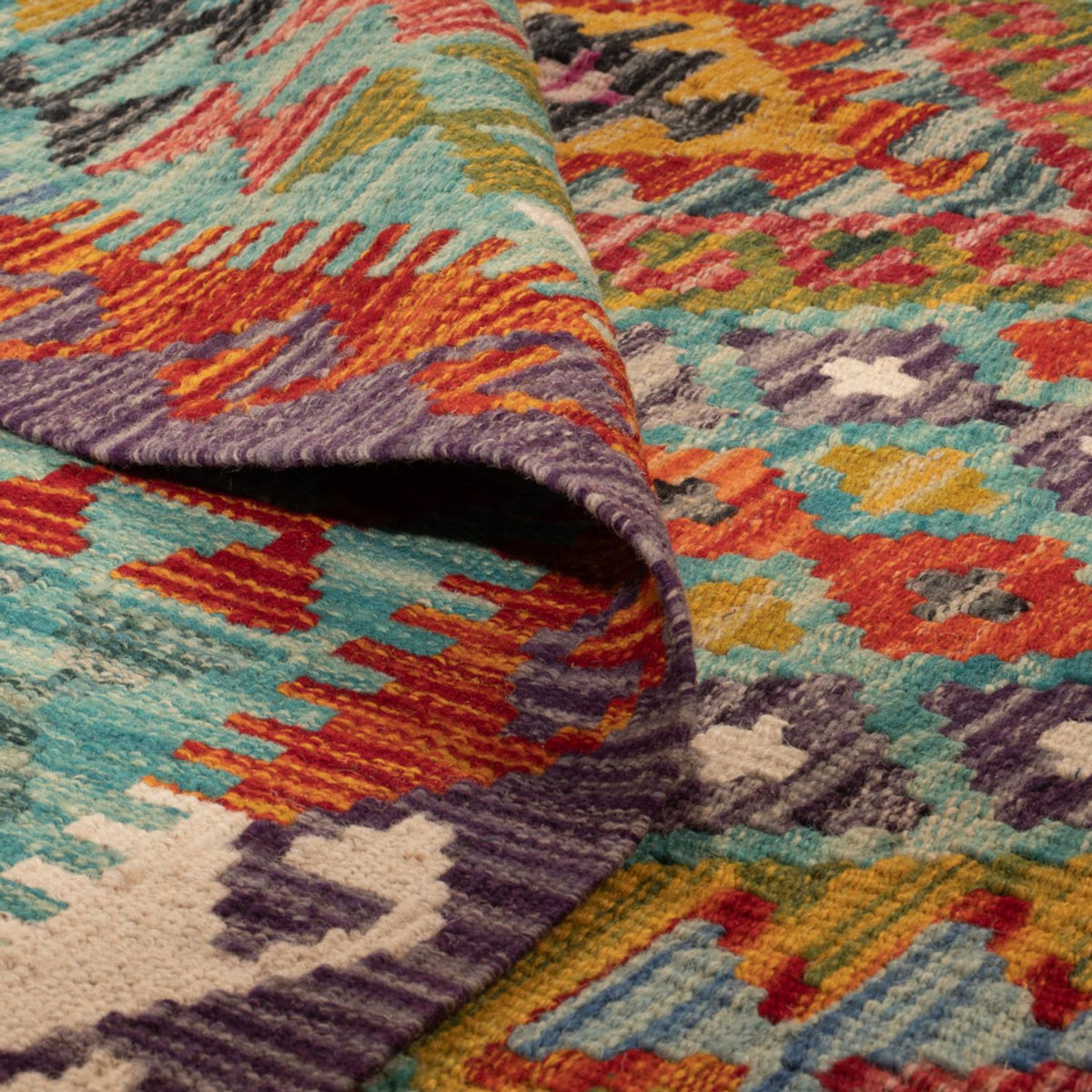 Alfombra Kelim - Splash - 247 x 178 cm - multicolor