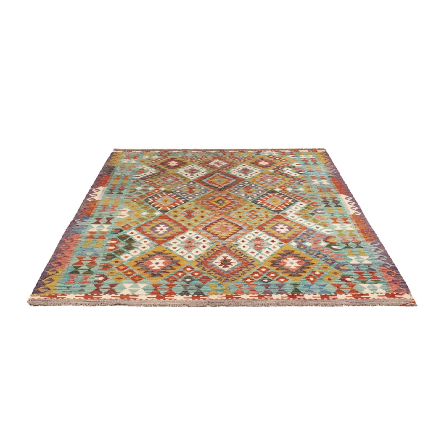 Alfombra Kelim - Splash - 247 x 178 cm - multicolor