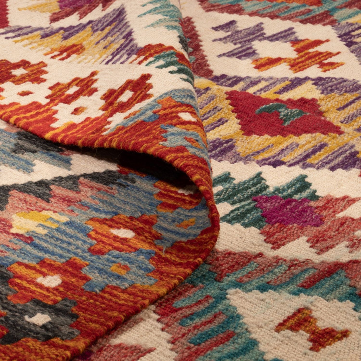 Alfombra Kelim - Splash - 245 x 165 cm - multicolor