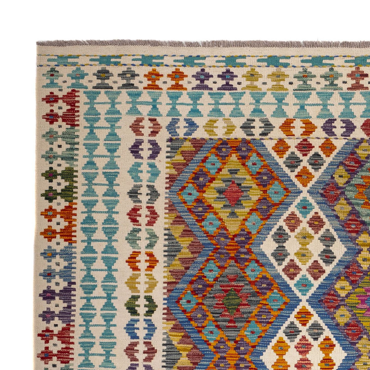 Alfombra Kelim - Splash cuadrado  - 207 x 203 cm - multicolor