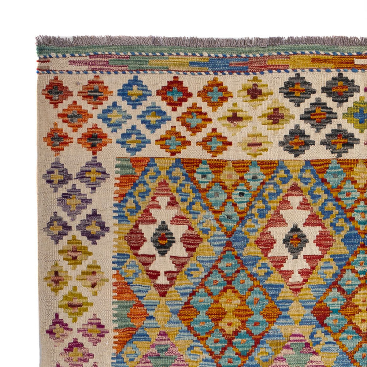 Alfombra Kelim - Splash - 197 x 150 cm - multicolor