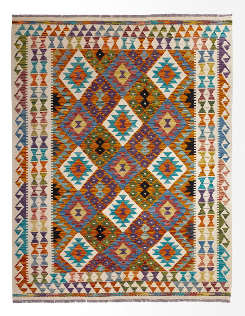 Alfombra Kelim - Splash - 196 x 150 cm - multicolor