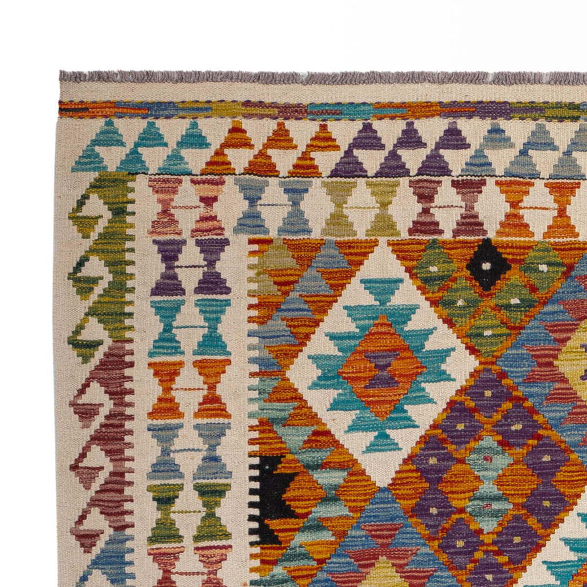 Alfombra Kelim - Splash - 196 x 150 cm - multicolor