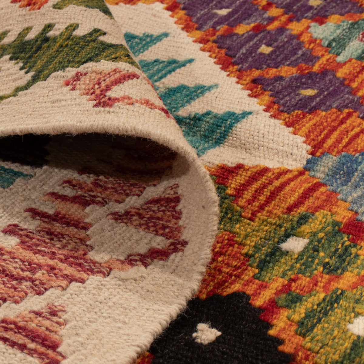 Alfombra Kelim - Splash - 196 x 150 cm - multicolor