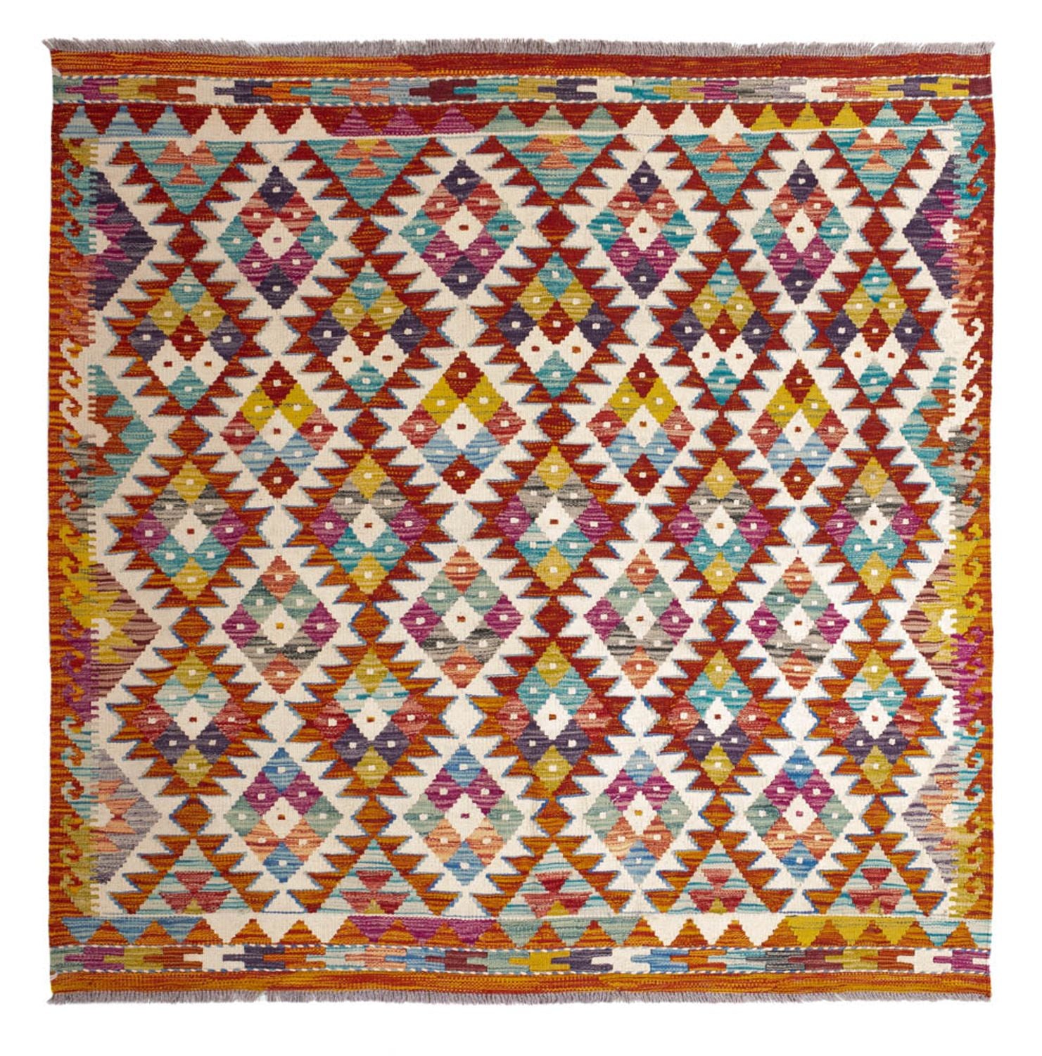 Alfombra Kelim - Splash cuadrado  - 152 x 152 cm - multicolor