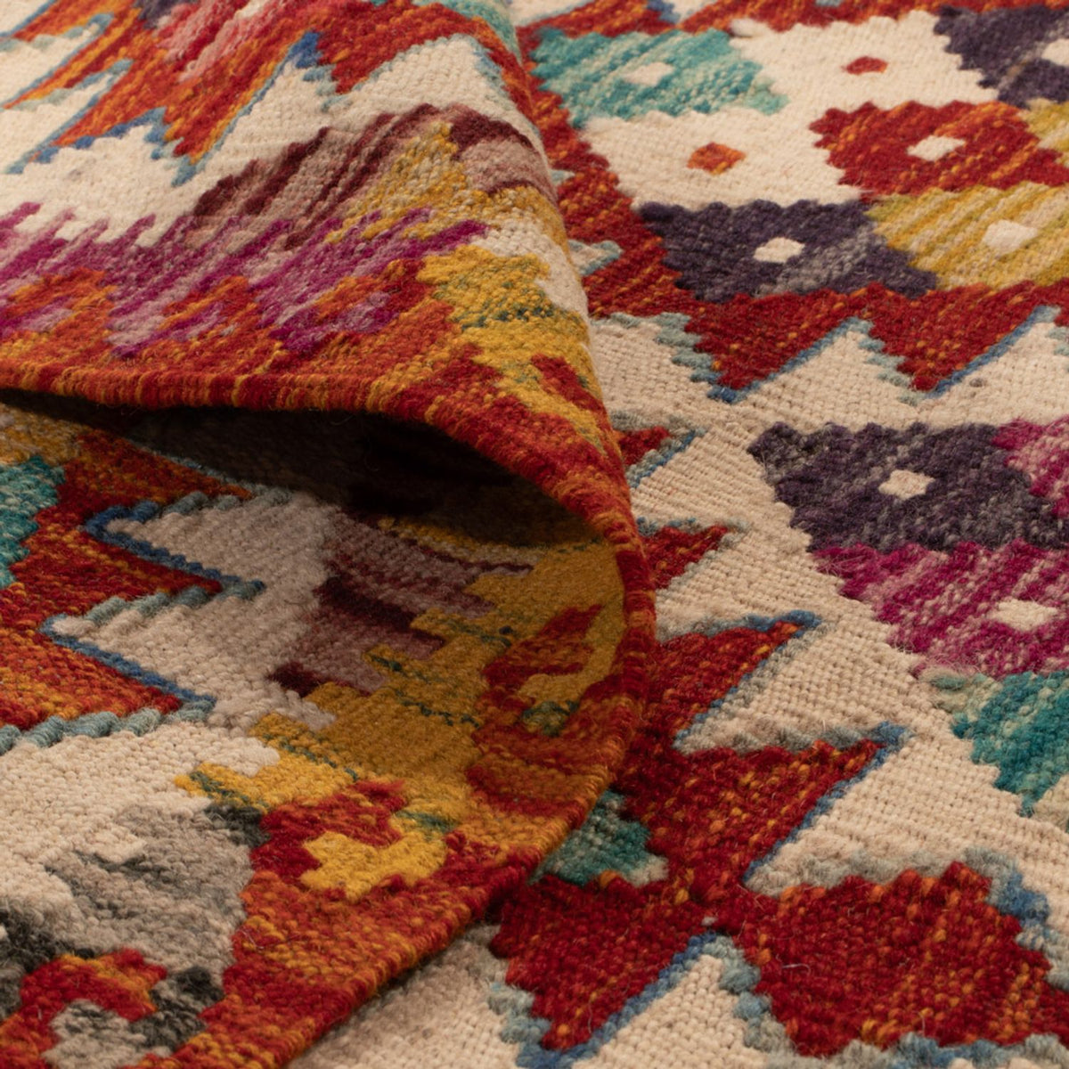 Alfombra Kelim - Splash cuadrado  - 152 x 152 cm - multicolor