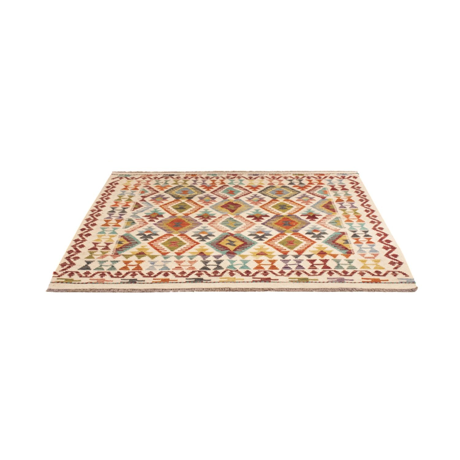 Alfombra Kelim - Splash cuadrado  - 154 x 143 cm - multicolor