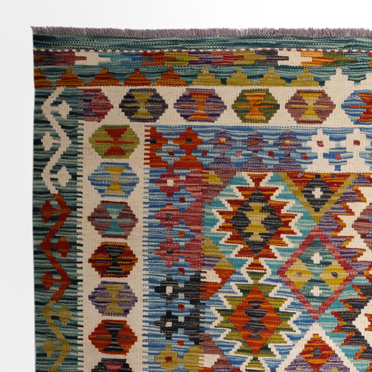 Alfombra Kelim - Splash cuadrado  - 154 x 154 cm - multicolor