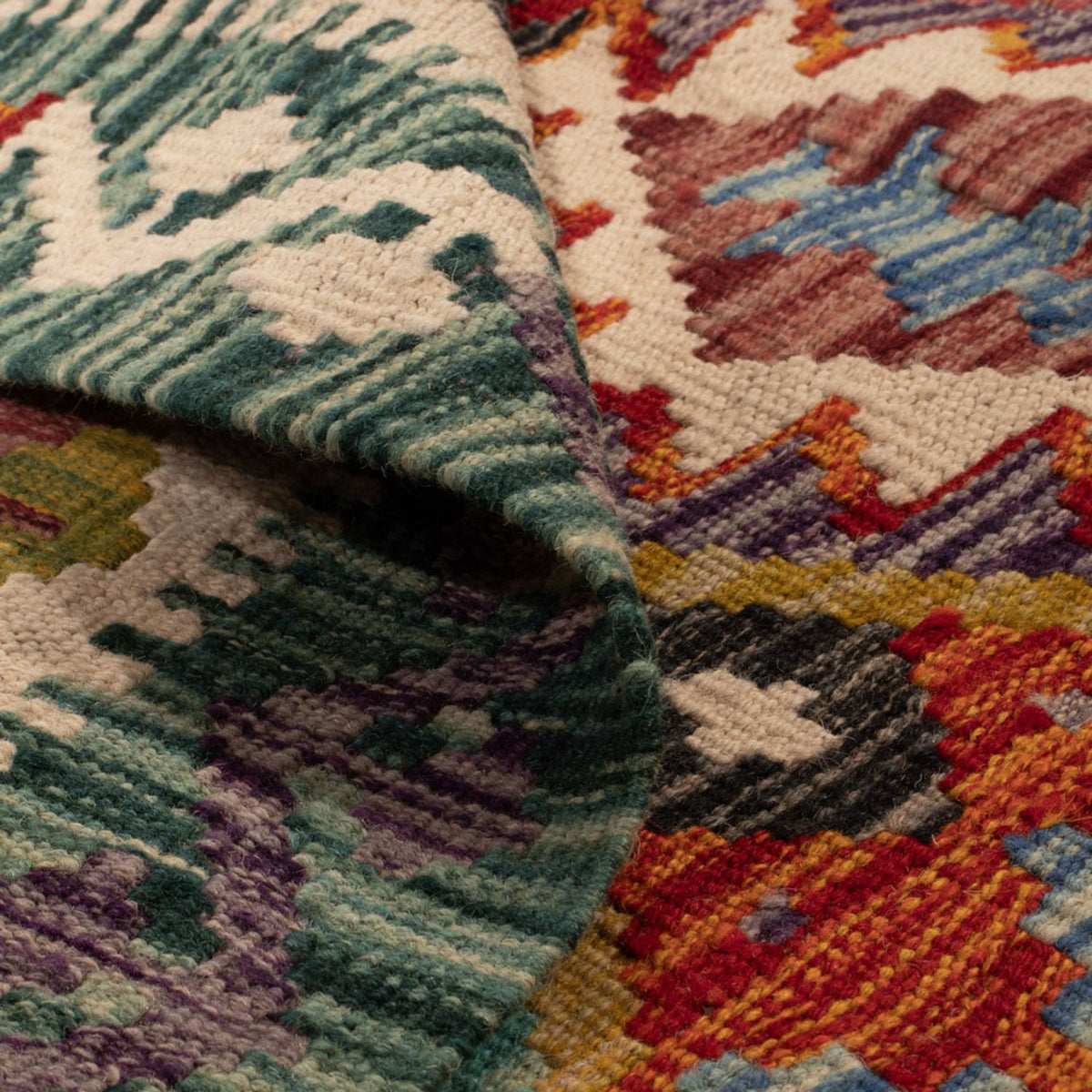 Alfombra Kelim - Splash cuadrado  - 154 x 154 cm - multicolor