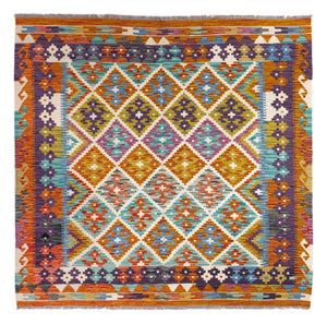 Alfombra Kelim - Splash - 158 x 152 cm - multicolor