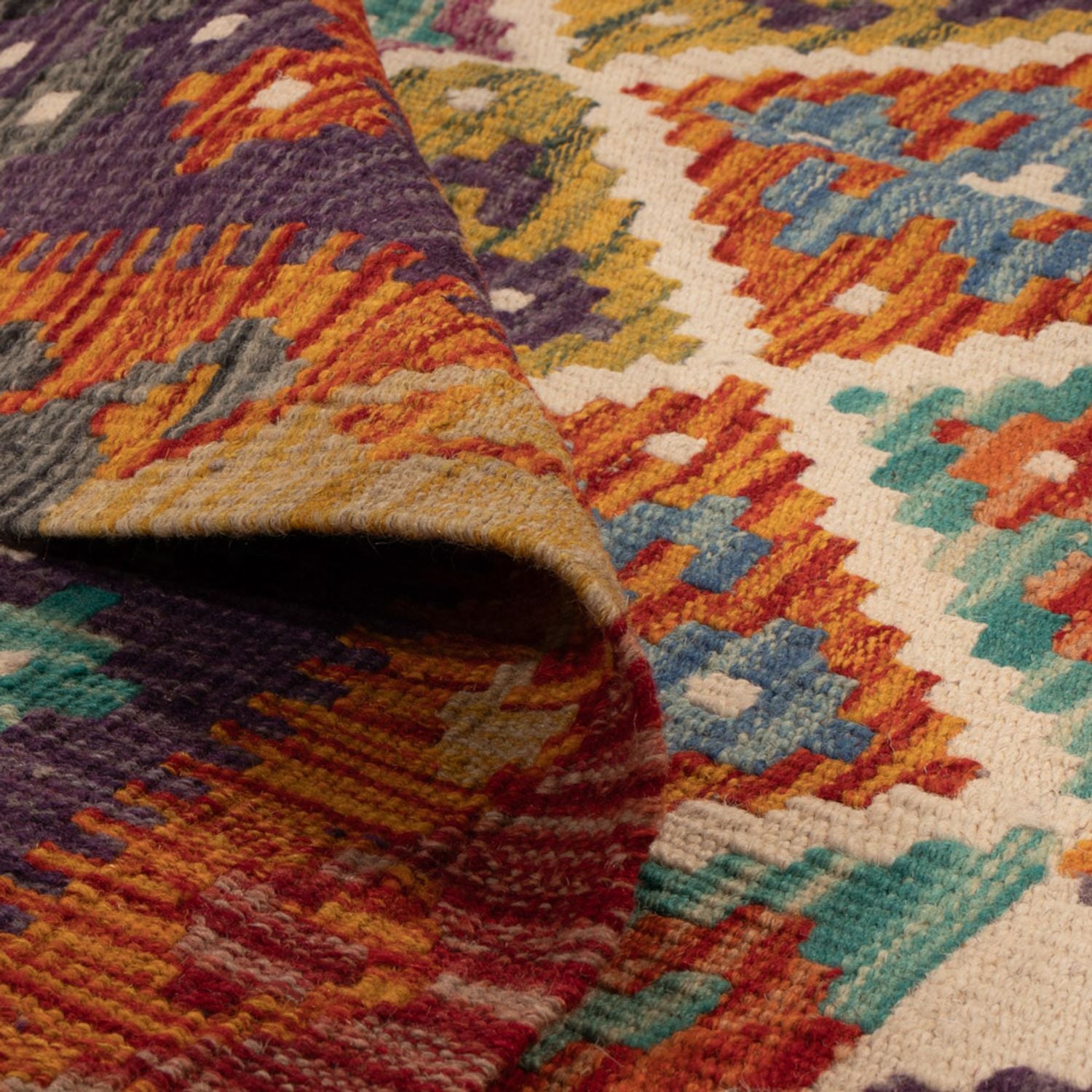 Alfombra Kelim - Splash - 158 x 152 cm - multicolor