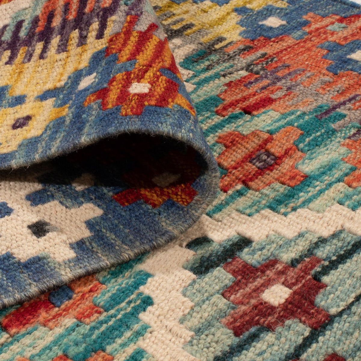 Alfombra de pasillo Alfombra Kelim - Splash - 239 x 79 cm - multicolor