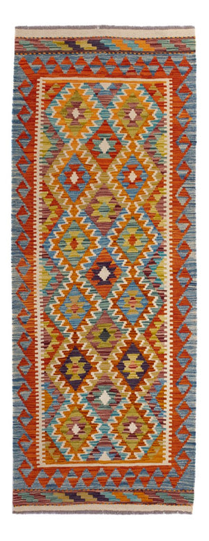 Alfombra de pasillo Alfombra Kelim - Splash - 201 x 84 cm - multicolor