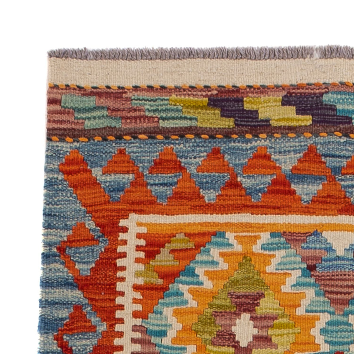 Alfombra de pasillo Alfombra Kelim - Splash - 201 x 84 cm - multicolor