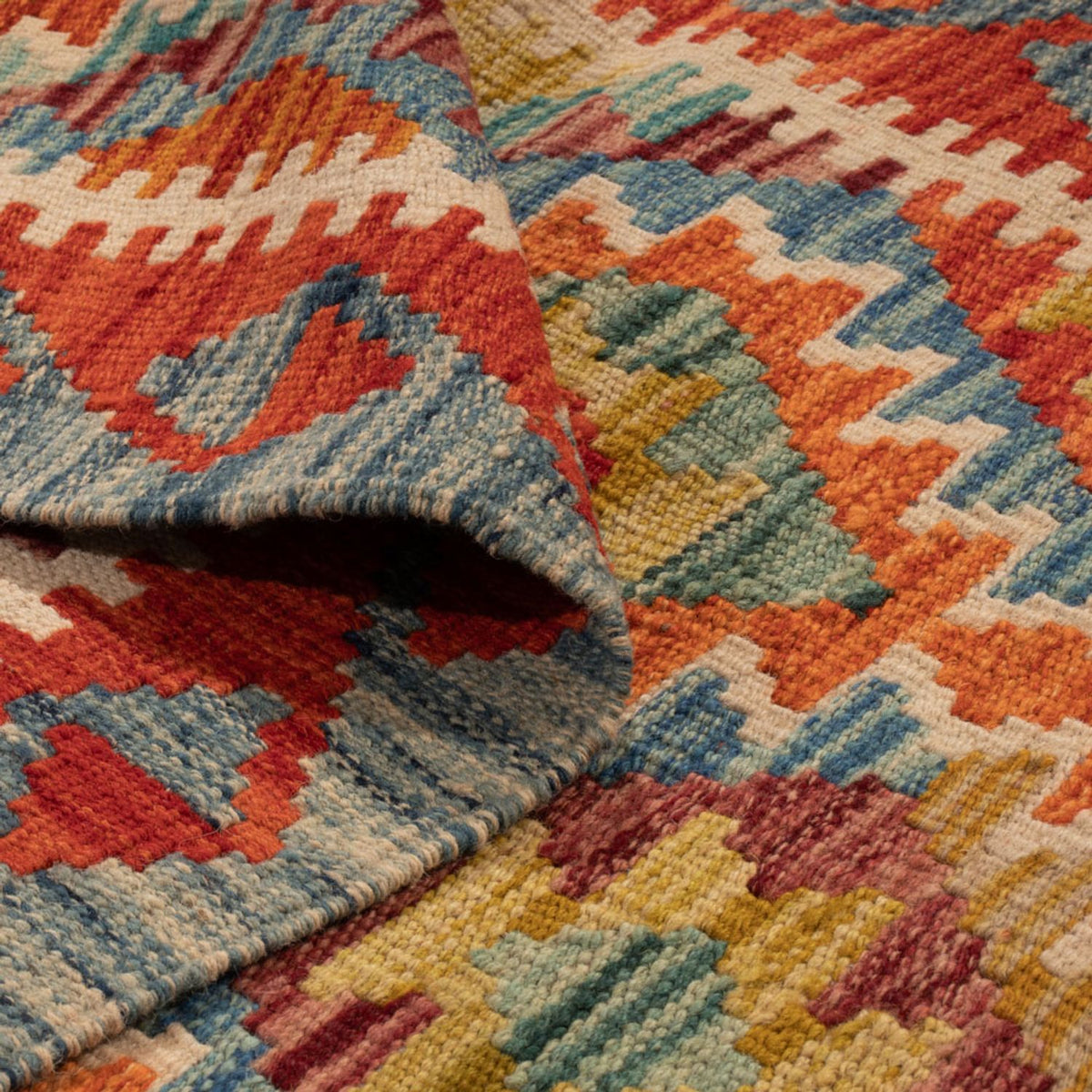 Alfombra de pasillo Alfombra Kelim - Splash - 201 x 84 cm - multicolor